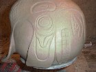 Killer whale carving detail